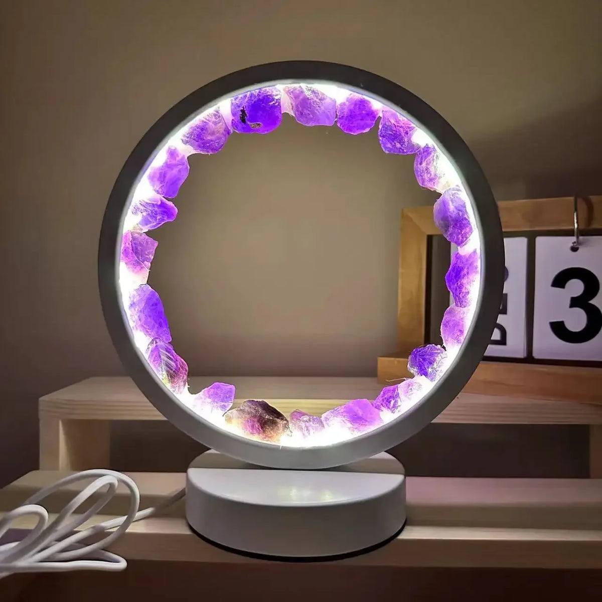 Amethys Crystal Ring Lamp