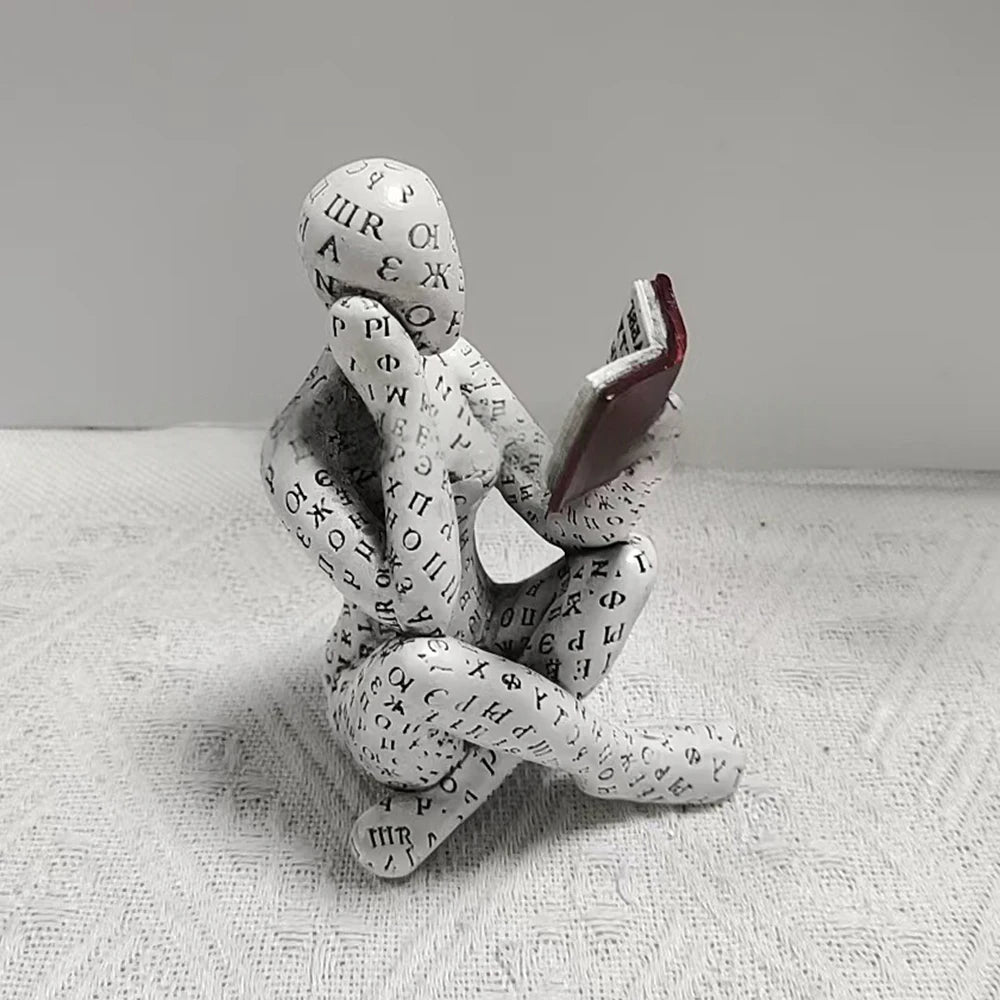 Pulp Reading Woman Abstract Art Statue