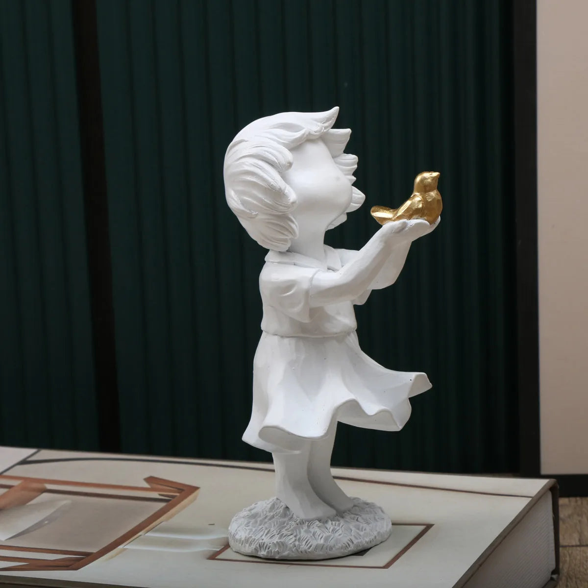 Heart Balloon Girl Sculpture