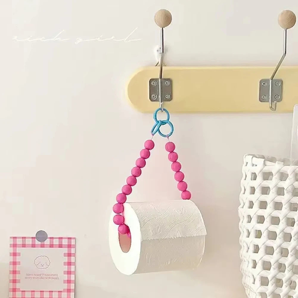 Beaded Hanging Toilet Paper & Tissue Holder | Decorative Multifunctional Home Accessory