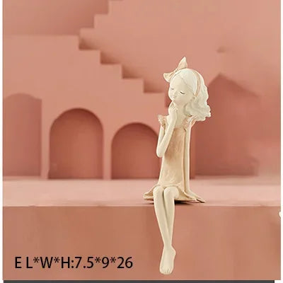 Simple Nordic Girl Heart Statuette Collection