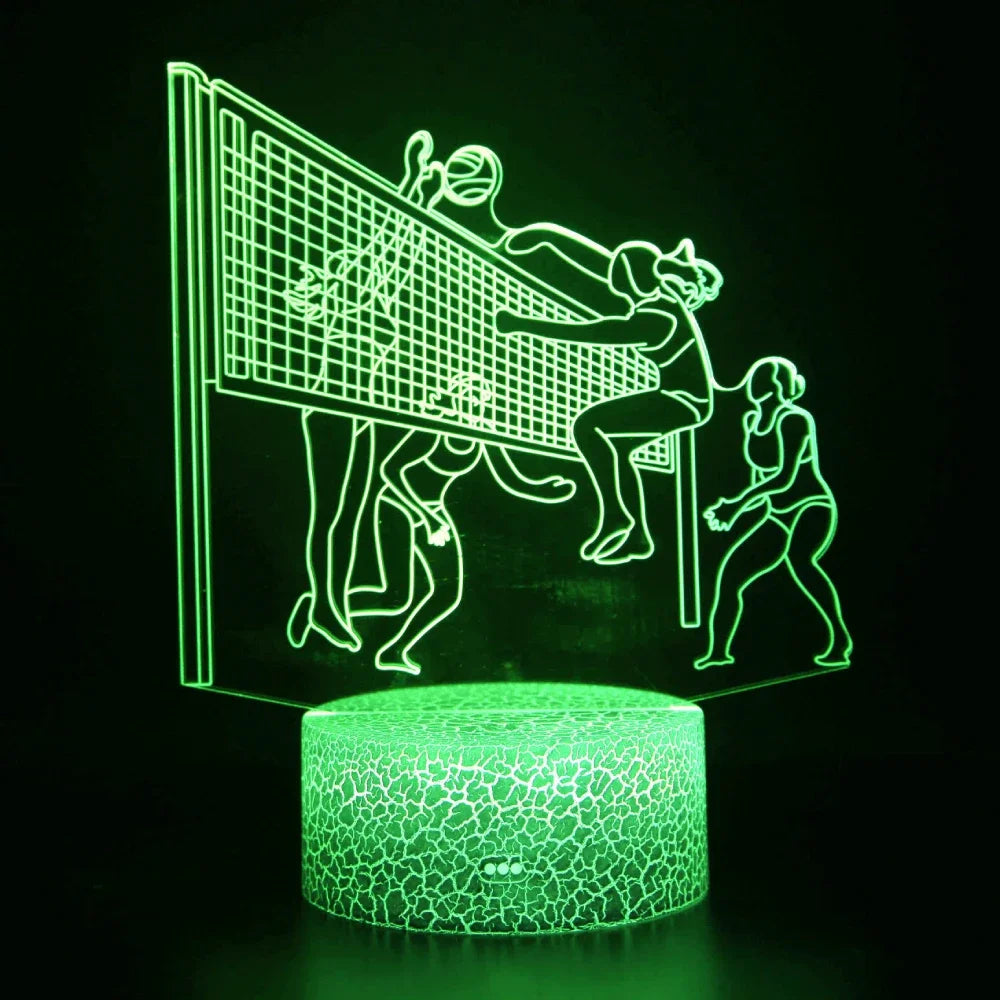 3D Volleyball LED Night Light