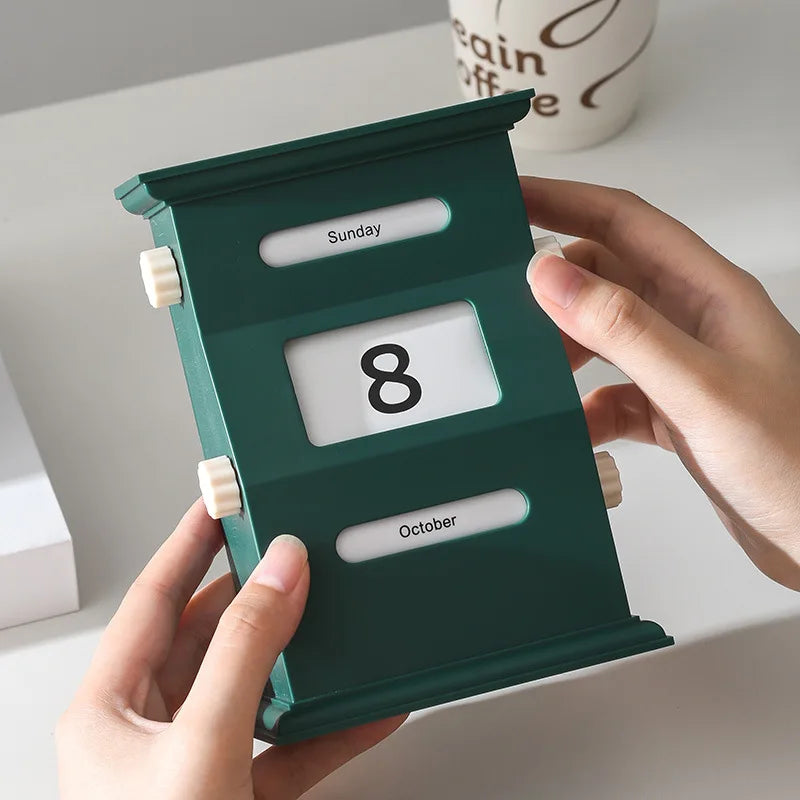 Perpetual Mailbox Style Wooden Desk Calendar