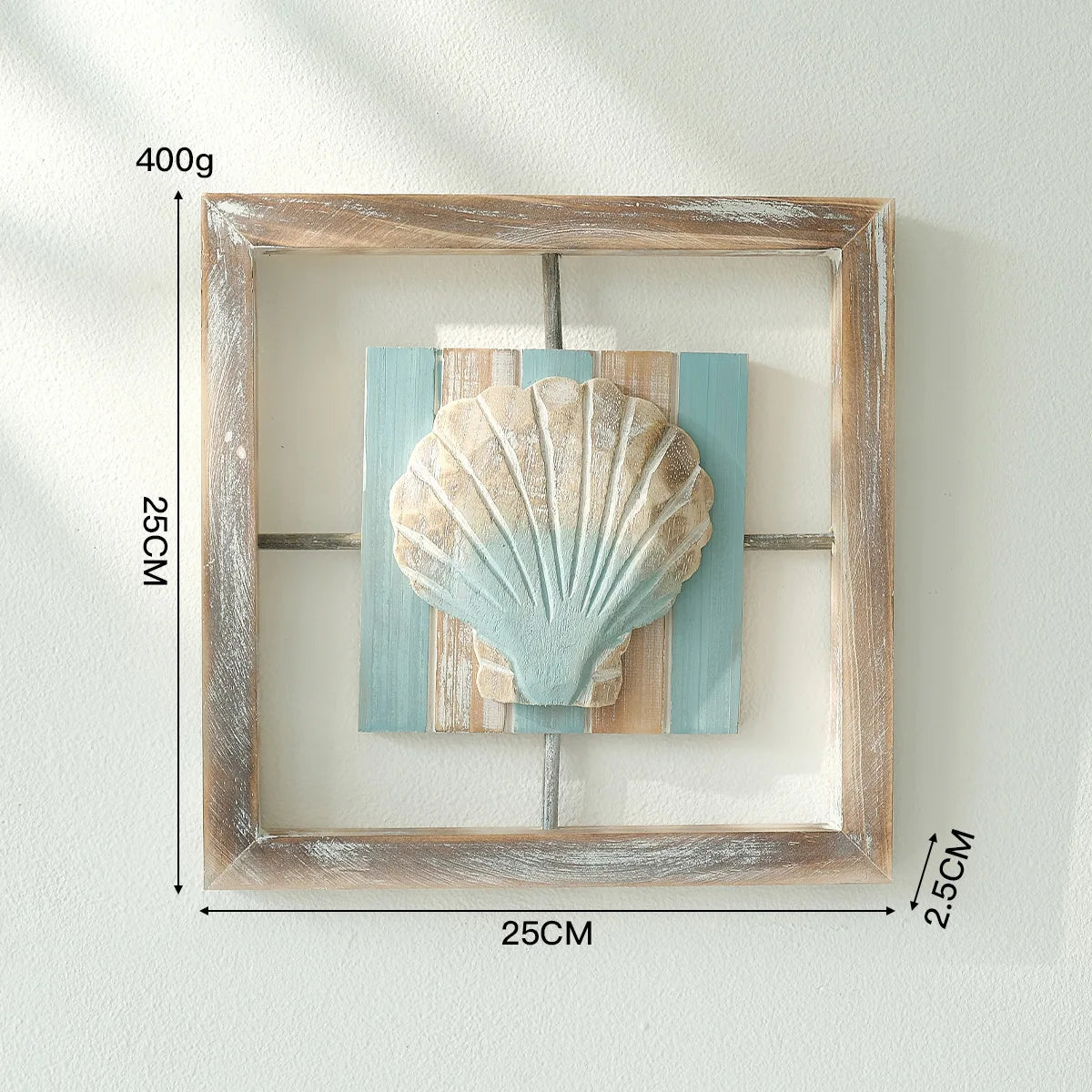 Wooden Conch Shell Wall Hanging- Mediterranean Ocean Décor
