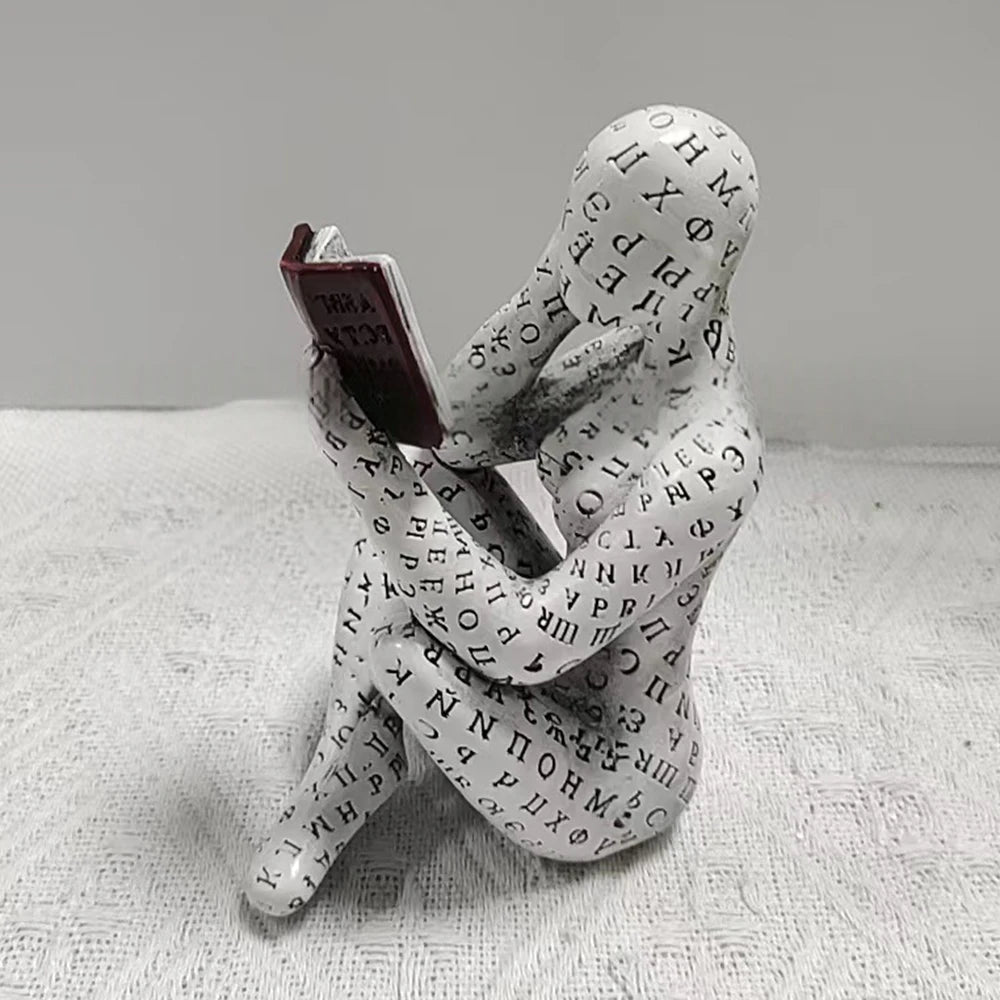 Pulp Reading Woman Abstract Art Statue