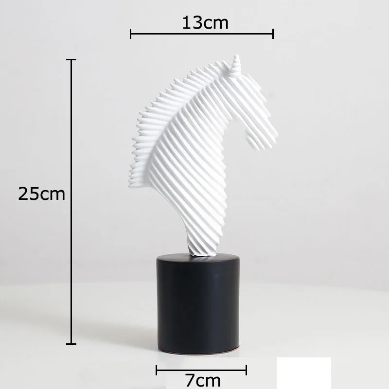 Abstract Striped Horse Head Statue