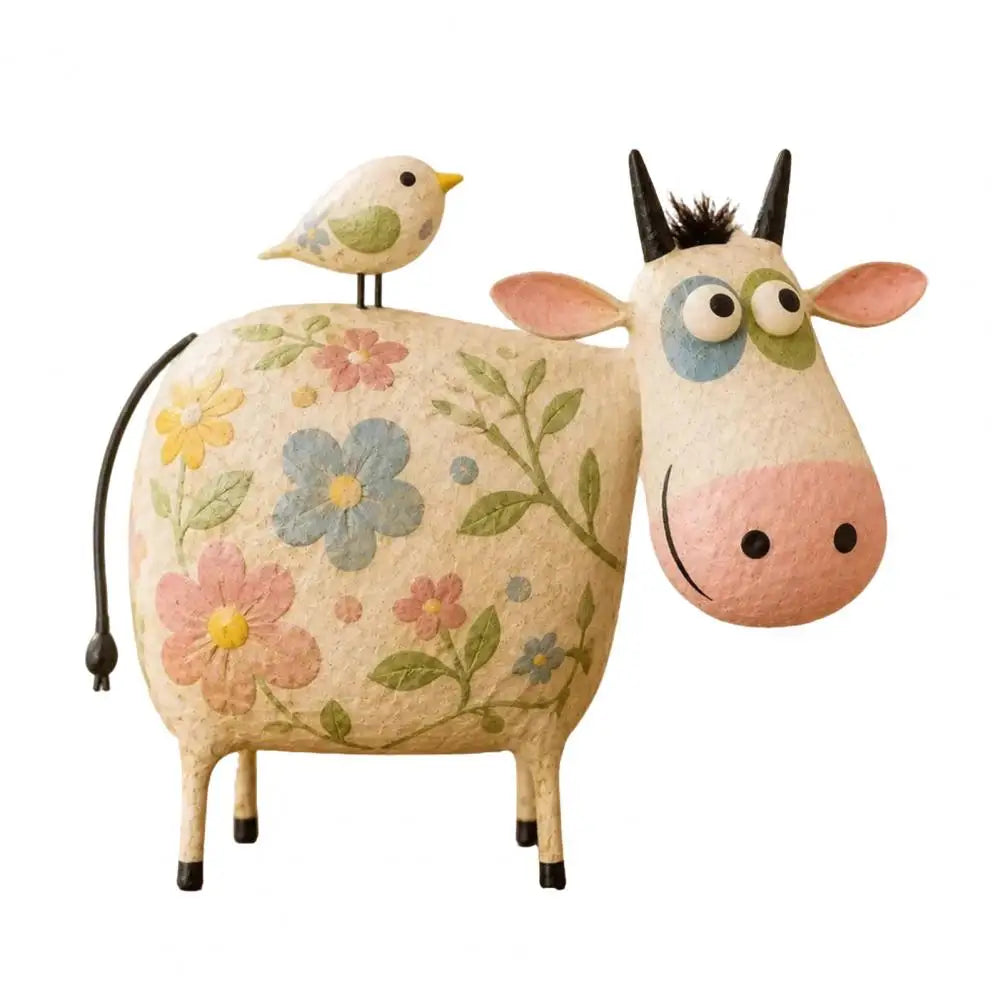 Rustic Farmhouse Cow Resin Statue
