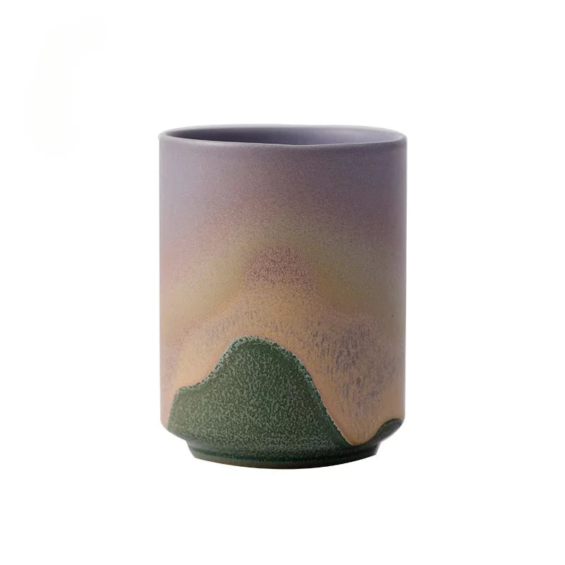 Handmade Rough Pottery Tea Cup for Gongfu Brewing, 230 ml