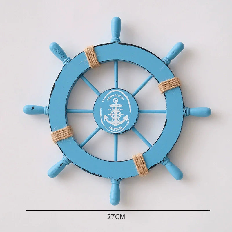 Wooden Nautical Ship Wheel Wall Decor