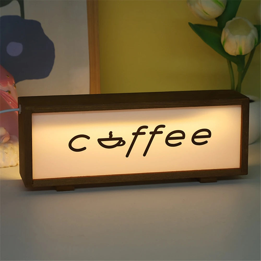 LED Wooden Acrylic Message Night Light