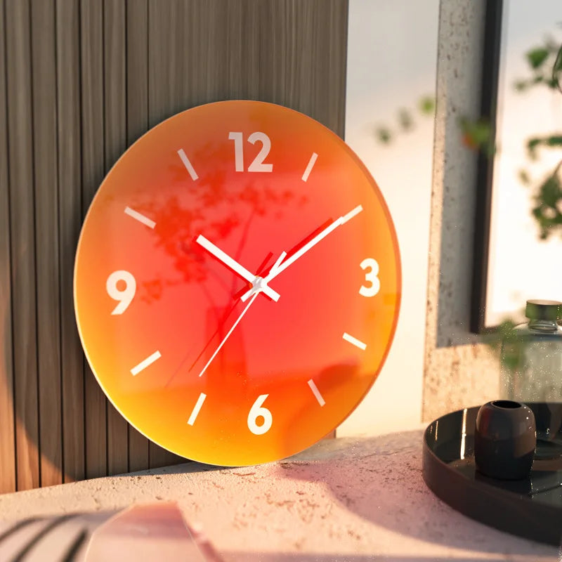 Sunset Gradient Glass Wall Clock - Ikorii