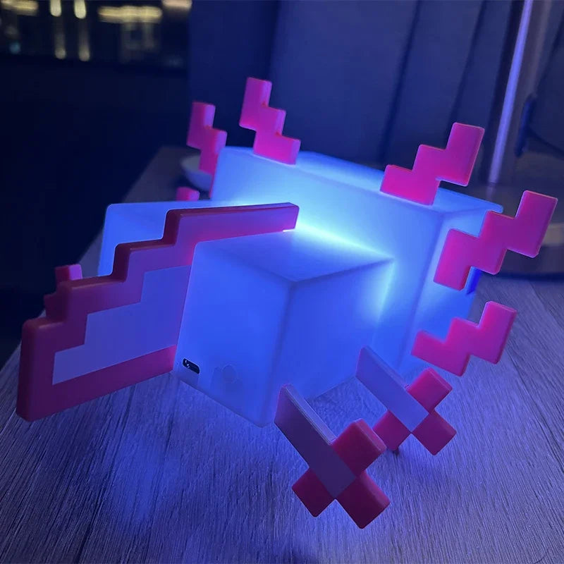 Pixelated Axolotl Lamp