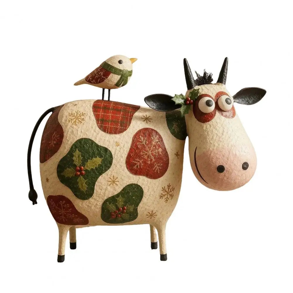 Rustic Farmhouse Cow Resin Statue