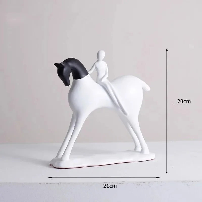 Nordic Abstract Horse & Rider Figurine