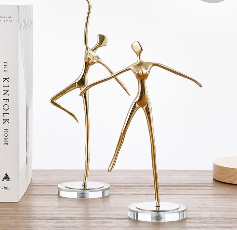 Copper Ballet Girl Figurines