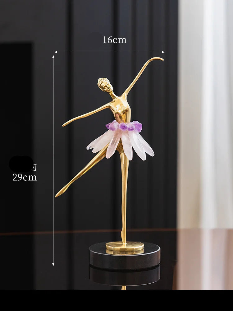 Elegant Gold Ballet Dancer Figurine