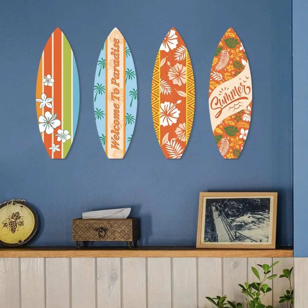 Wooden Surfboard Ocean Style Wall Decor