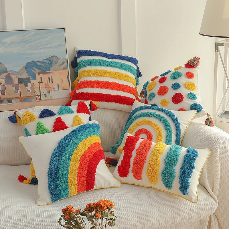 Rainbow Tufted Cushion Covers