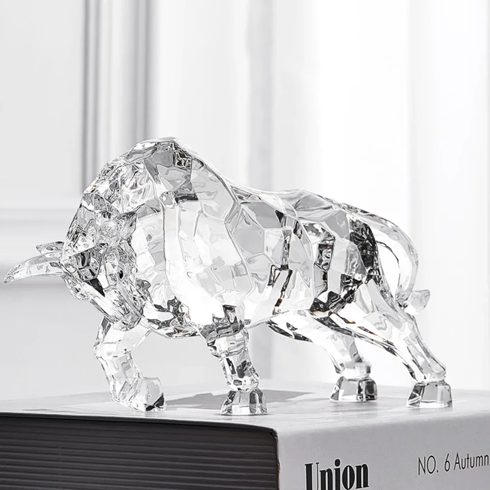 Golden Crystal Bull Figurine