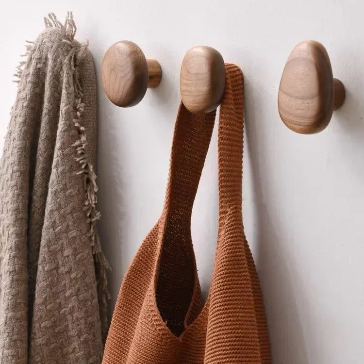 Solid Wood Wall Hooks & Cabinet Handles