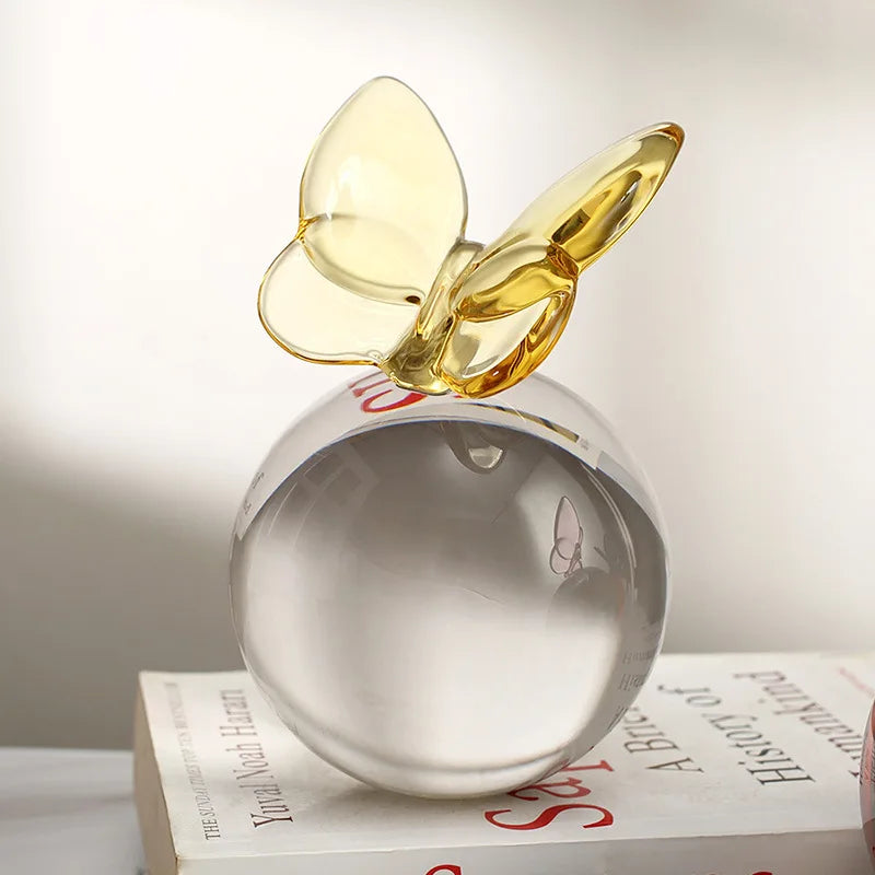 Modern Glass Butterfly and Planet Ball Ornaments