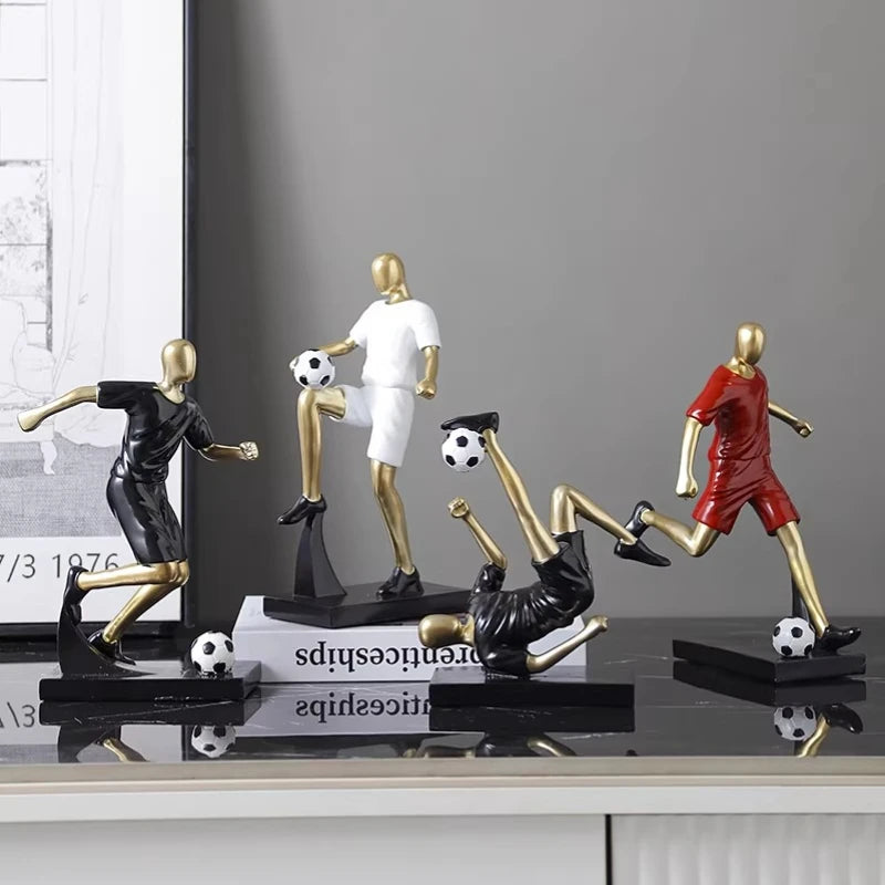 Creative Football &amp; Basketball Player Resin Statue Ornament for Home &amp; Office Decor