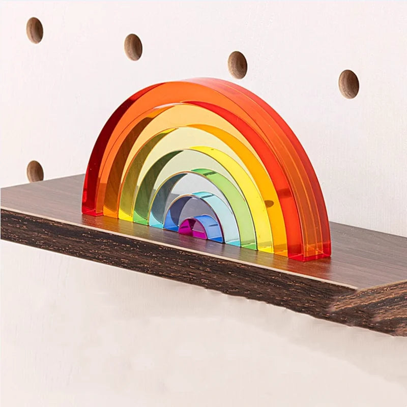 Patchwork Rainbow Acrylic Stacking Sculpture
