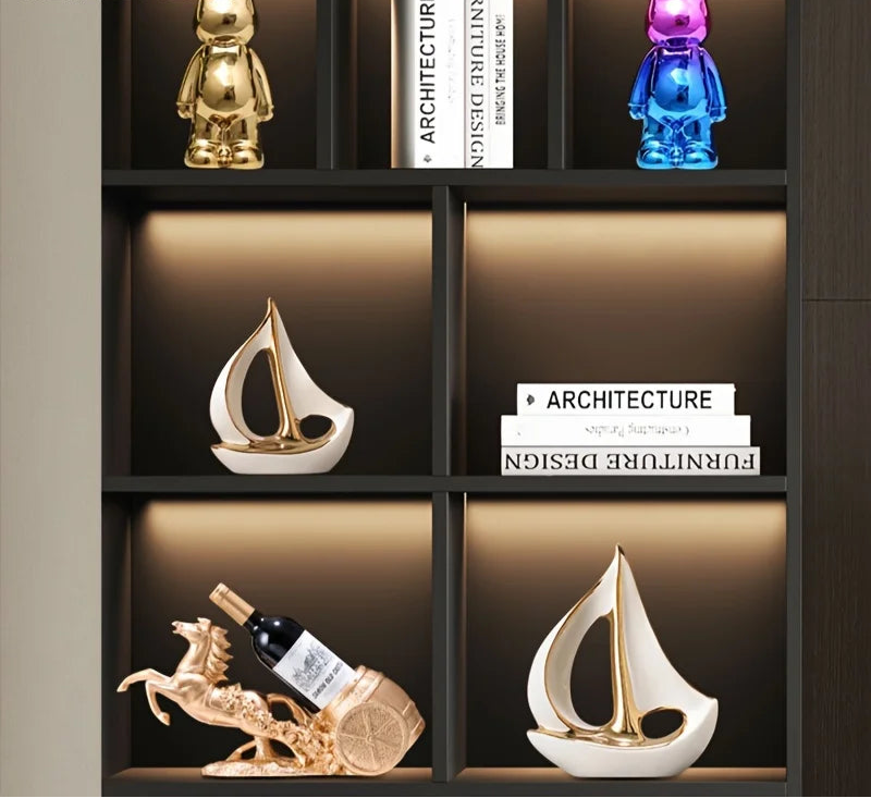 Luxury Ceramic Sailboat Sculpture