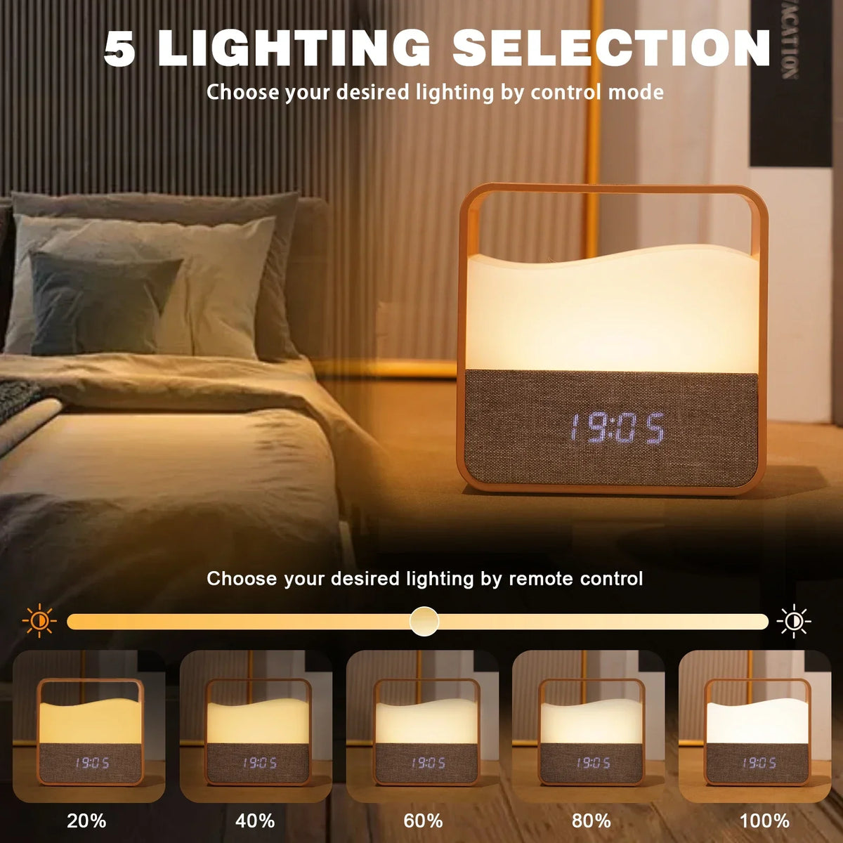 AuraGlow LED Night Light & Alarm Clock