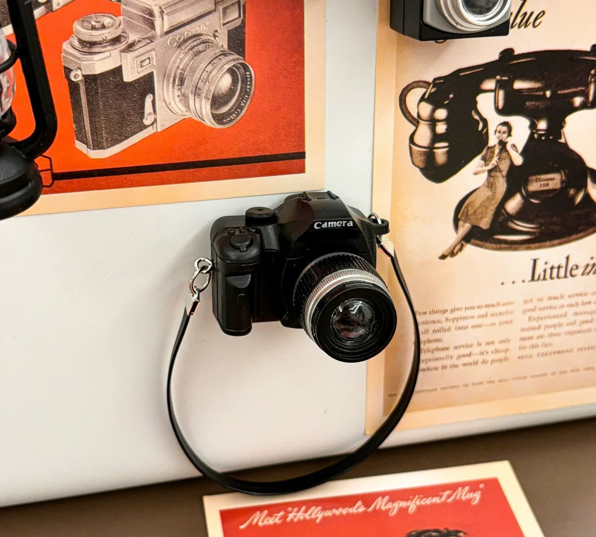 Miniature Camera & Lamp Light-Up Fridge Magnets