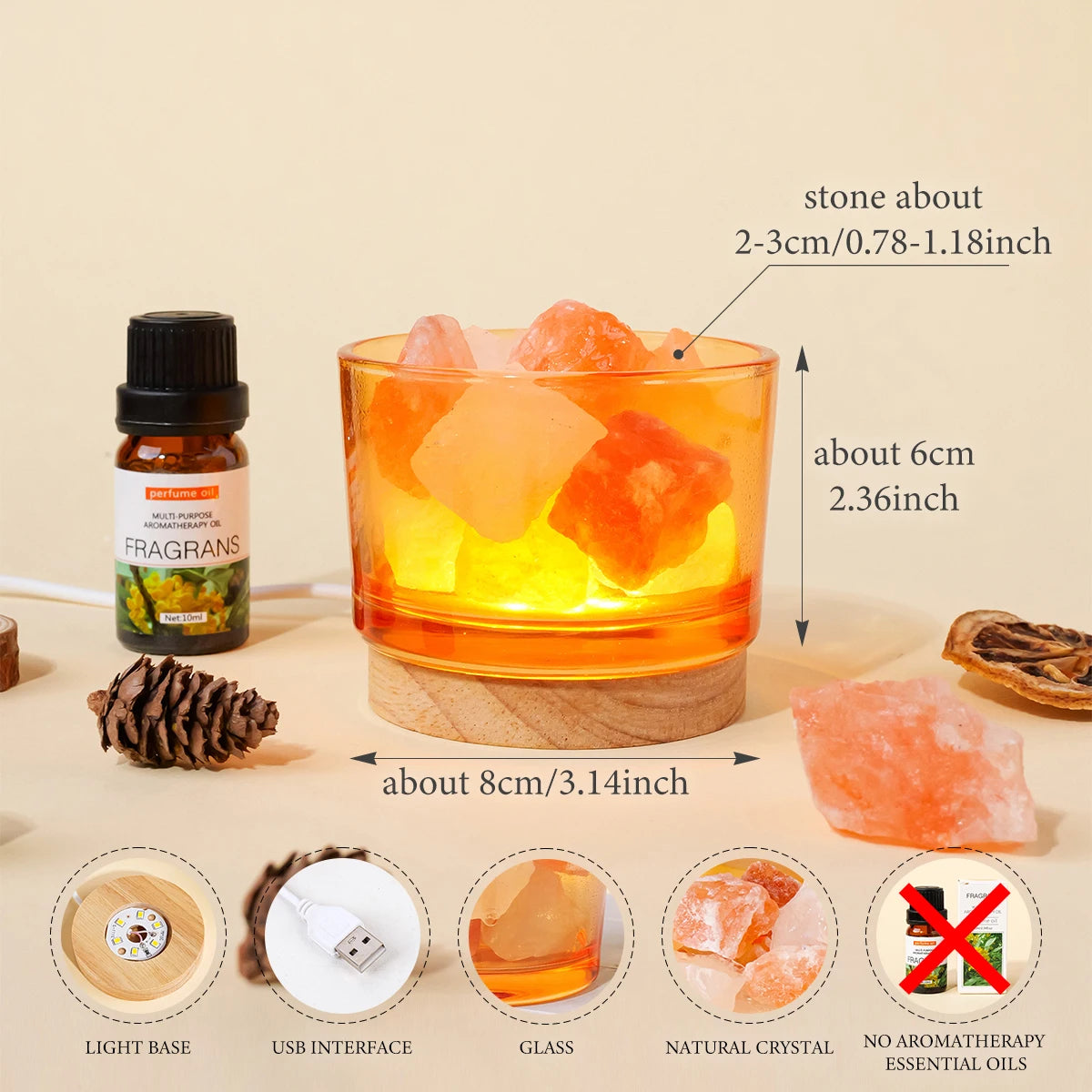 Natural Crystal Aromatherapy Lamp