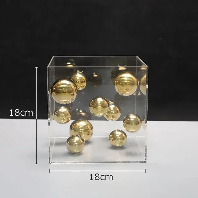 Modern Metal Ball Cube Ornament