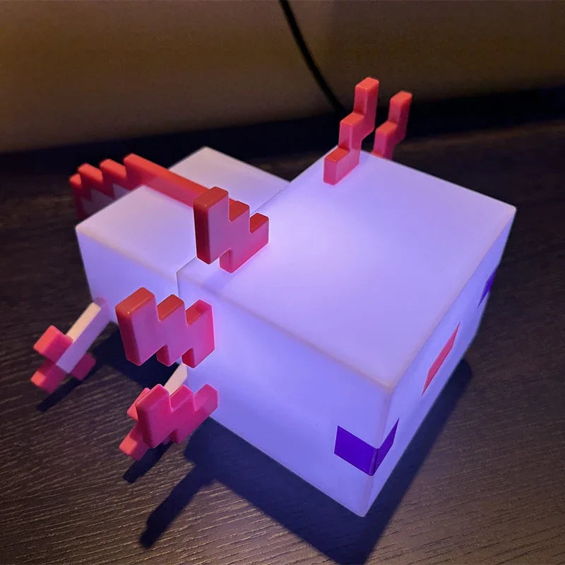 Pixelated Axolotl Lamp