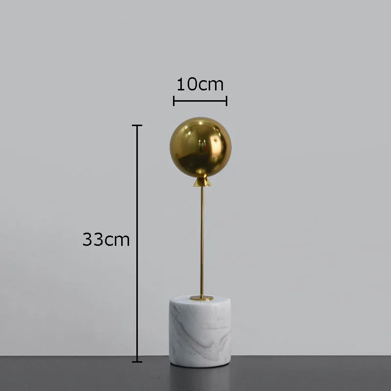 Minimalist Balloon Sculpture with Marble Base