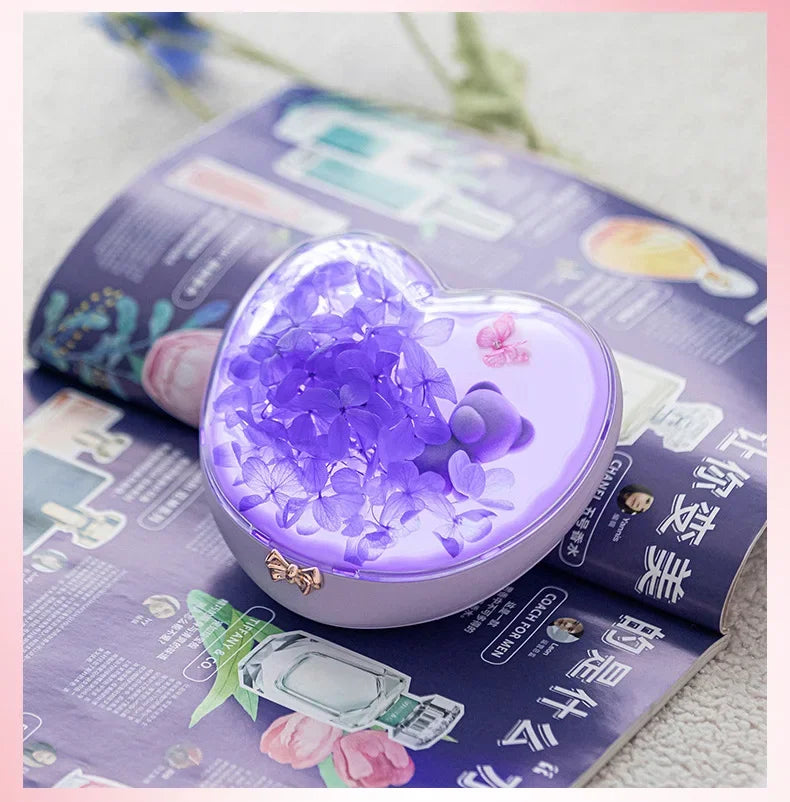 Romantic Heart Shaped Bluetooth Speaker with Eternal Flowers