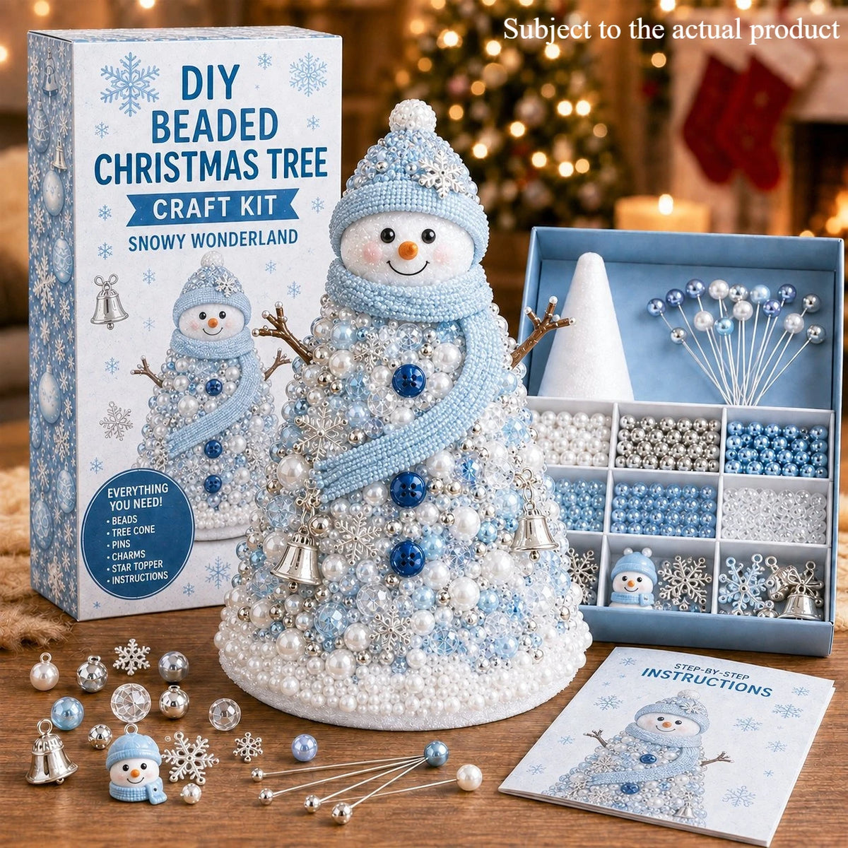 DIY Beaded Christmas Tree Craft Kit – Festive Tabletop Decor