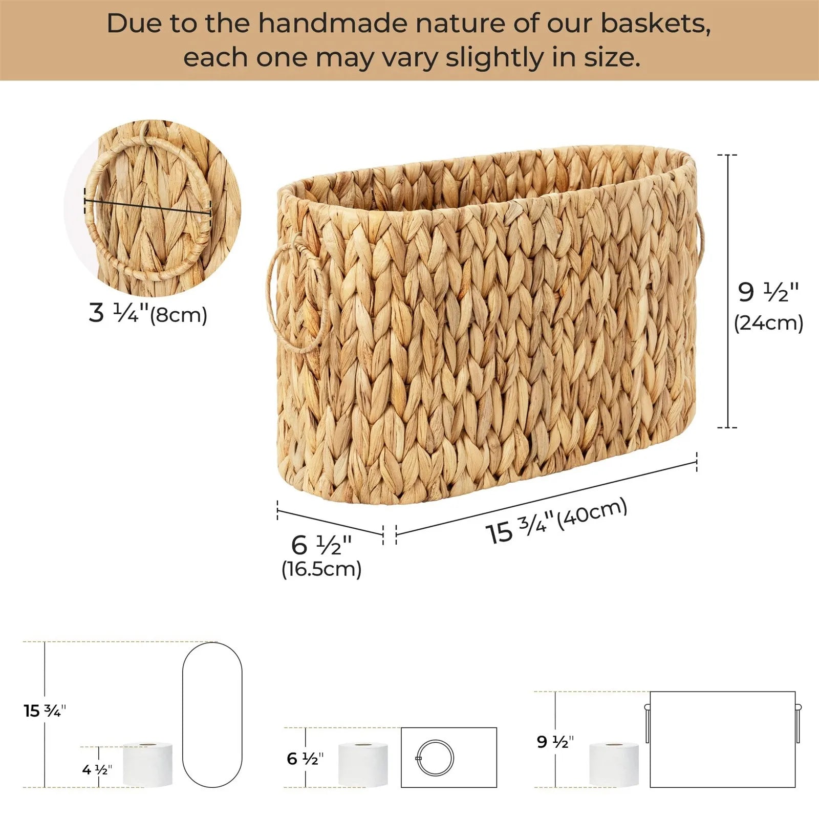 Woven Rattan Style Desktop Storage Basket