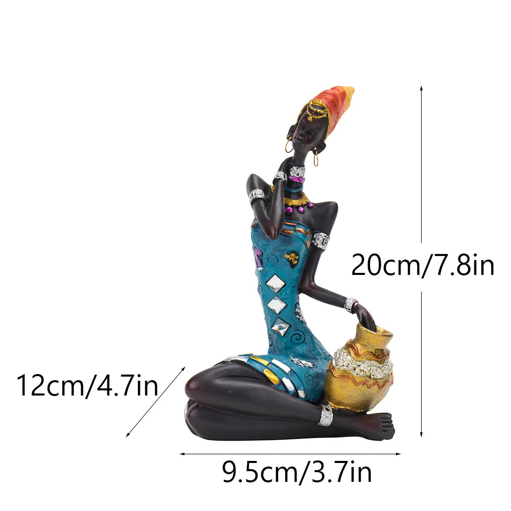 Abstract African Woman Resin Sculpture