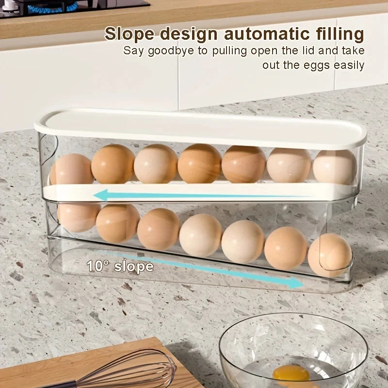 2-Tier Automatic Rolling Egg Storage Box