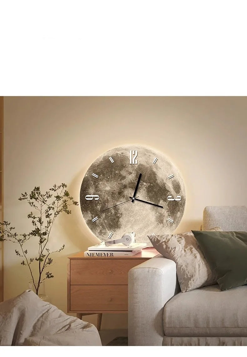LunaGlow 20-Inch LED Moon Wall Clock