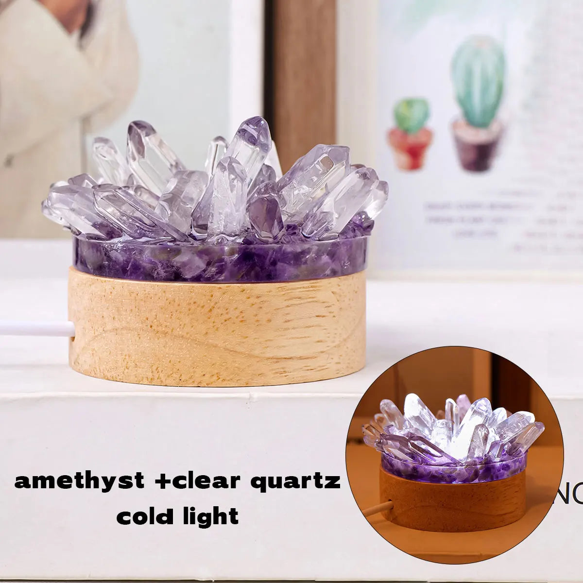 Natural Amethyst Crystal Lamp