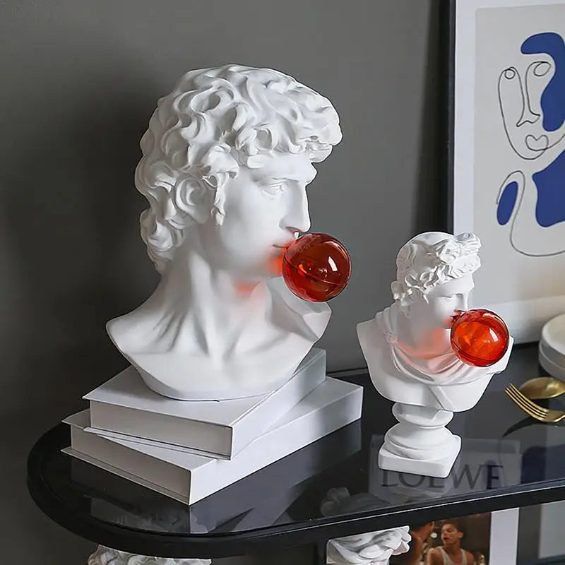 Pop Classic David Bust with Bubblegum Statue