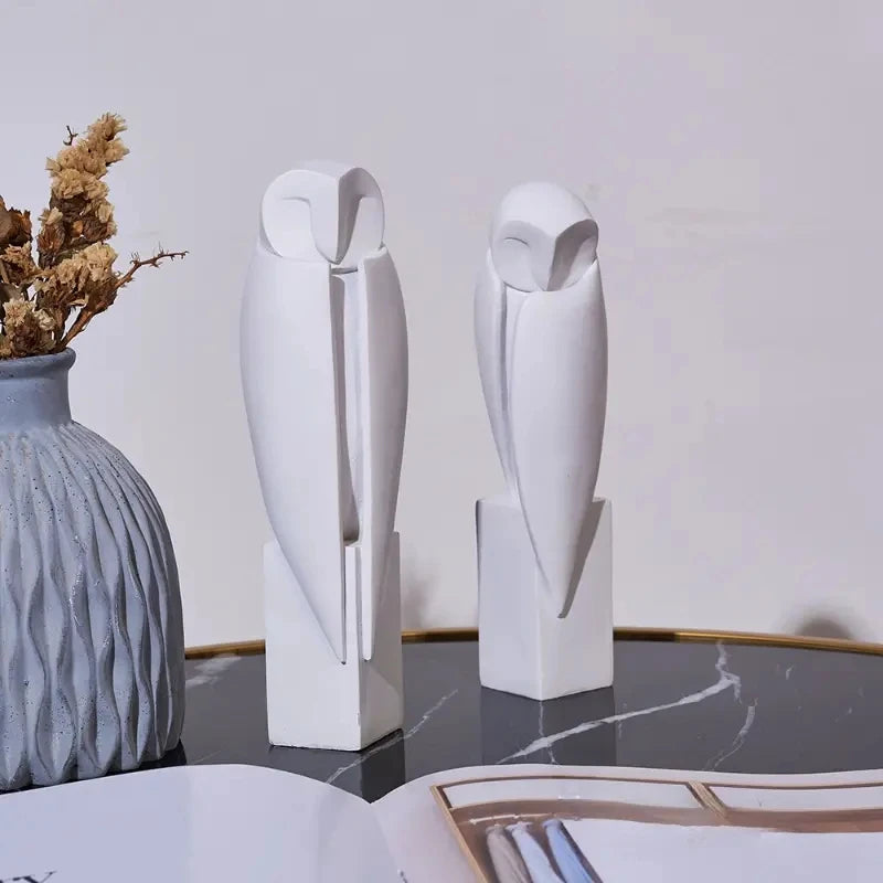 Minimalist Owl Statue for Nordic Style Decor