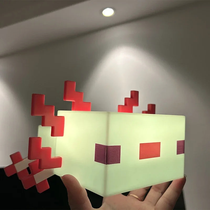 Pixelated Axolotl Lamp