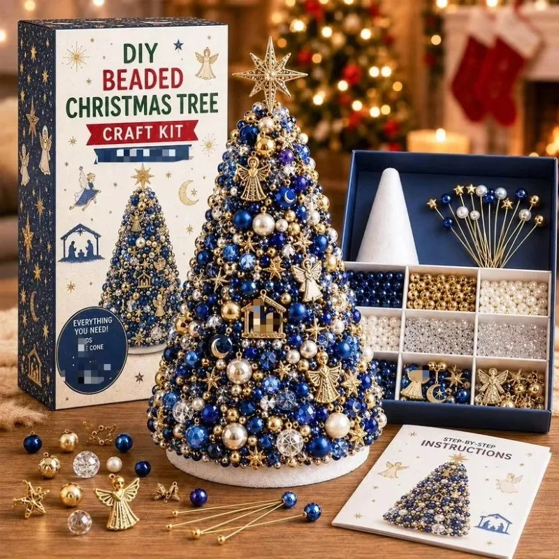 DIY Beaded Christmas Tree Craft Kit – Festive Tabletop Decor