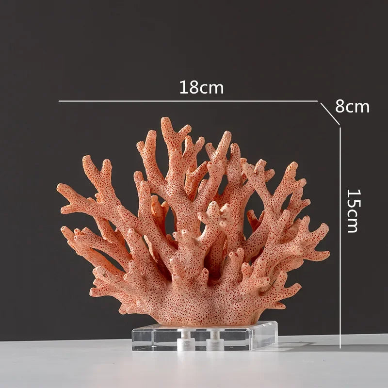 Decorative Faux Coral Sculpture on Crystal Base