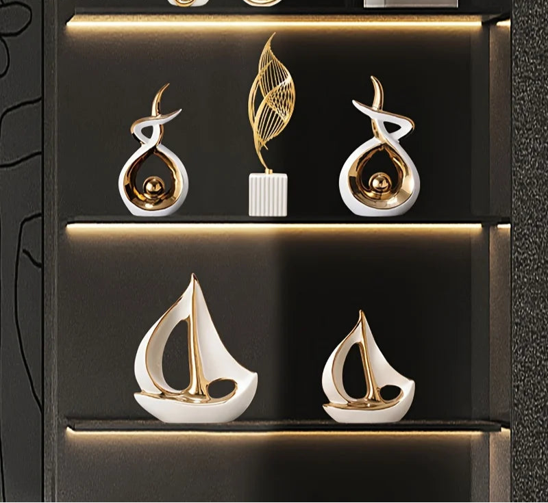 Luxury Ceramic Sailboat Sculpture