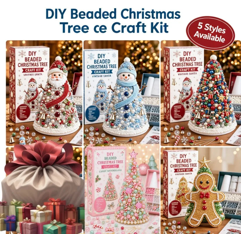 DIY Beaded Christmas Tree Craft Kit – Festive Tabletop Decor