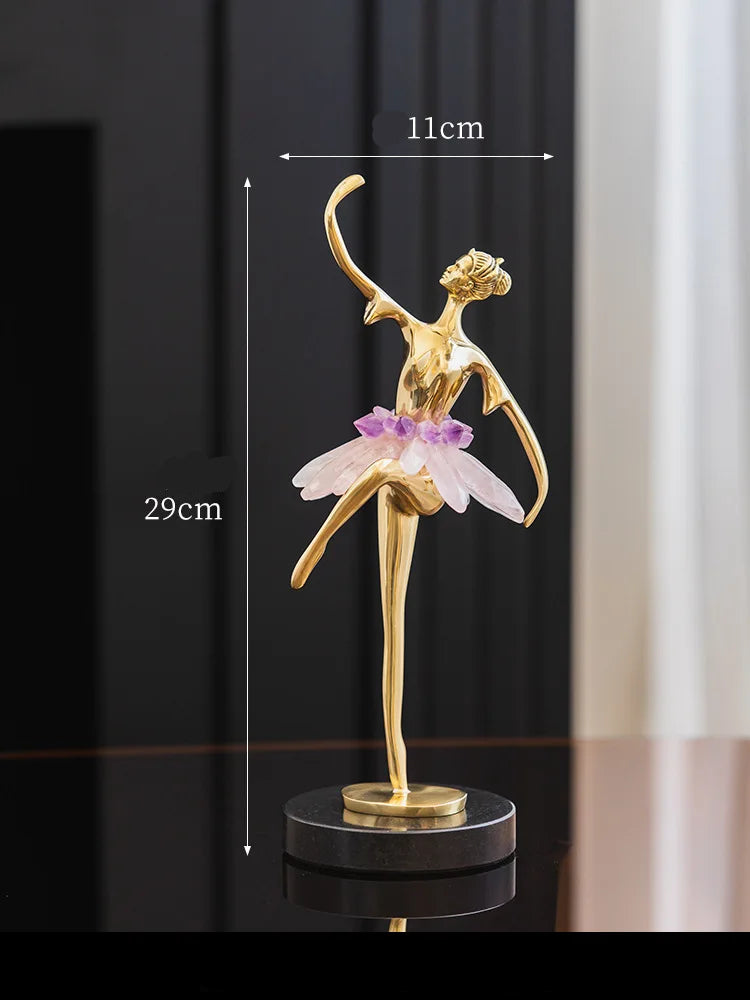 Elegant Gold Ballet Dancer Figurine