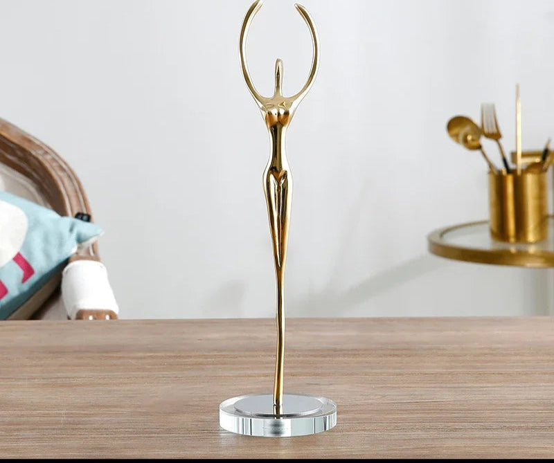 Copper Ballet Girl Figurines